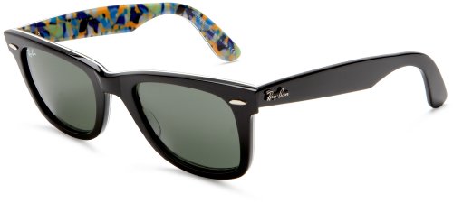 Ray Ban Original Wayfarer (RB2140) Top Black-Flow-ORAN-Blue Crystal Green Sunglasses