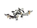 Hotdog Dachshund Dog Silver and Gold Cufflinks with Presentation Box