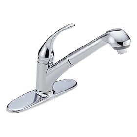 Delta 59095 Single Handle Pull Out Kitchen Faucet Polished Chrome by Delta Faucet