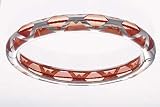 Kabbalah Bangle Sterling Silver Light Orange and Authentic Red String Bangle