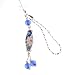 Hand Crafted Cellular Phone Charm - Bead Tube - Blue w/ flower