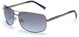 Kenneth Cole Reaction Metal Sunglasses,Shiny Light Gunmetal Frame/Gradient Grey to Blue Lens,one size