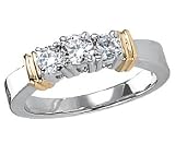 14Kt Two-Tone 1/2 ctw. Round Cut Three-Stone Diamond Ring
