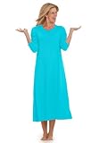 Long thermal knit henley sleepshirt