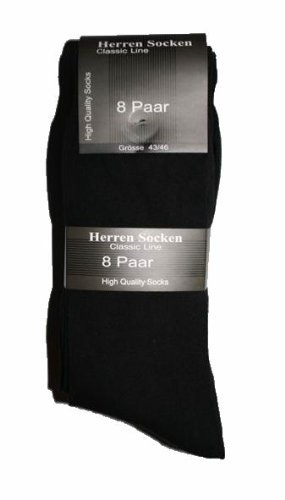 8 Paar Herrensocken schwarz. Qualitätssocken