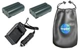 ValuePack (2 Count): Digital Replacement Battery PLUS Mini Battery Travel Charger for Specific Digital Camera and Camcorder Models / Compatible with CASIO NP-L7, QV-3EX, QV-EX3, QV3000-propack, XV-3 Charges with Intelligent Charge Technology - Includes Car Adapter, TWO Batteries and ONE Leatherette Camera / Lens Accessories Pouch