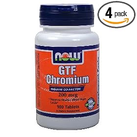 Now Foods Chromium GTF, 100 tablets / 200 mcg (Multi-Pack)