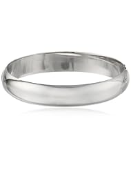 Sterling Silver Wide Polished Guard and Hinge Bangle Bracelet