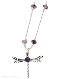 Sterling Silver Amethyst Dragonfly Necklace