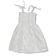 Fern Leaf Garden Spaghetti Strap Hawaiian Aloha Smocked Sun Dress in Wedding White - Infant, Small, Young Girl Size