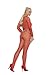 Elegant Moments Women's Long Sleeve Fishnet Bodystocking with Open Crotch