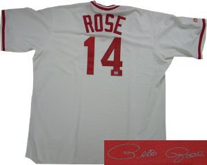 Pete Rose Signed Cincinnati Reds White Cooperstown Jersey