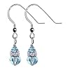 Made with Swarovski Elements� Blue Crystal Rondelle Sterling Silver French Hook 1.20" Long Dangle Earrings