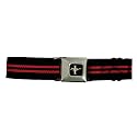 Mustang Seatbelt - Striped Black/Red Web Belt