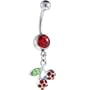 Cherry - Ruby Red Gem Dangling Belly Button Ring