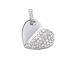 Diamond Half-Hearted Pendant, 18k Gold