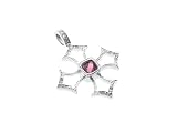 Maltese Cross Pendant with Pink Tourmaline by Jude Frances