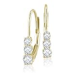 Three Diamond Earrings 1/4ctw