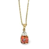 9ct Yellow Gold Treated Azotic And White Topaz Pendant On An 18 Prince Of Wales Chain