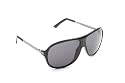 Zoom Underground Sunglasses Black Plastic Carrera Frame with Subtle Metal Detail on Wide Brow, Metal Temples/Grey  Lenses. Large