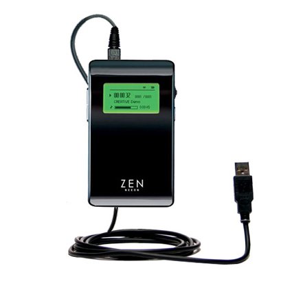 Classic Straight USB Cable for the Creative Zen Neeon with Power Hot Sync and Charge capabilities - uses Gomadic TipExchange Technology