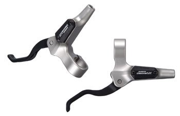 Buy Shimano BL-M585 LX Brake Lever Disc Set With Hoses Pair Silver Black lever with straight hose... by Shimano