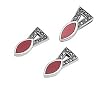 Sterling Silver Marcasite Pendant and Earrings Set - Marquis Cut Carnelian