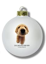 Hanadeka - Golden Retriever - Glass Ornament