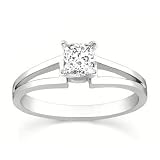 0.25 Carat VS2 - GIA Certified Diamond Solitaire Engagement Ring on 14k White Gold