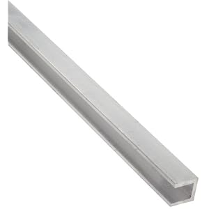 6063 Aluminum U-Channel - 1.25" Base, 1/8" Wall, 48" Length, T52 Temper For DIY & Fabrication