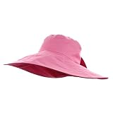 Rose Large Brim Canvas Hat - Pink Fuchsia W27S66D