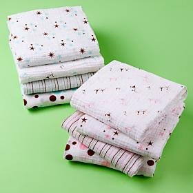 Aden + Anais Aqua / Brown Muslin Swaddling Blankets - 4 Pack