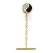 Jewelry : Black Coral Yin Yang Tie Tack with Diamond in 14K Yellow Gold - Small