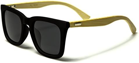 Polarized Classic Cat Eye Shaped Sunglasses with Bamboo Wood Temples