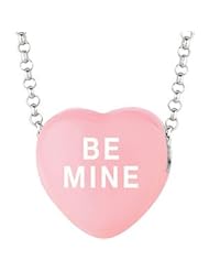 Sweethearts Enamel "Be mine" Heart on 16" Necklace Pendant with Gift Box