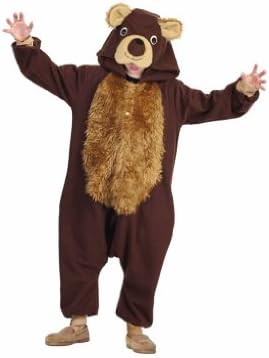 Child's Brown Bear Costume Pajamas Size Large (12-14)