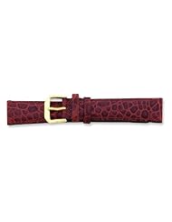 de Beer Brown Alligator Grain Leather Watch Band 18mm Gold Color