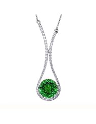 2.02ct Emerald & Diamond Necklace 14k Gold