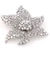 Clear & Aurora Borealis Swarovski Crystal Floral Brooch