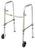 Carex Dual Paddle Folding Walker with 5 Wheels and Glides