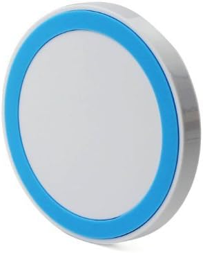 Geerkercity® Small Qi Enabled Wireless Charger Inductive Charging Pad Station for All Qi Standard Compatible Devices Including Nokia, Google, Nexus, LG, HTC Smartphones and iPhone 5s 4s 6 6Plus Samsung Galaxy S5 S4 S3 NOTE 2 NOTE 3 NOTE 4 with Receivers (AC Adapter Excluded. Micro USB Cable Included) (Blue)