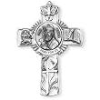 Fine Pewter Saint Patrick 5-inch Wall Cross and Prayer Card