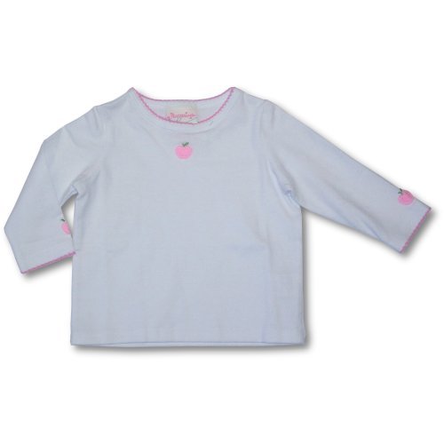 Hartstrings Infant Girls White Longsleeve Tee ~ Pink Apples SIZE 12 months