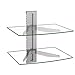 WALI CS202S Floating Wall Mounted Transparent Strengthened Tempered Glasses for DVD Players,Cable Boxes, Games Consoles, TV Accessories 2 Shelf, Silver