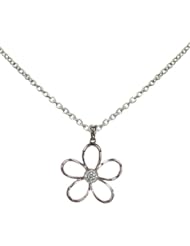 OWC Sterling silver large Daisy Pendant W. diamond 0.10
