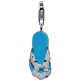 Produkt-Bild: Insignum Charms Anh&auml;nger Flipflop, blau-weiss 925 Sterling Silber I264067