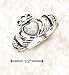 Sterling Silver Small Claddaugh Ring With White Opal Heart - Size 7.0