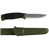 Morakniv Companion Fixed Blade Outdoor Knife with Carbon Steel Blade, Military Green, 4.1-Inch