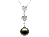 0.26 cts Pearl Pendant - 14kt White Gold LIFETIME WARRANTEE