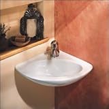 Porcher 25031 Angle Wall-Mounted Corner Handbasin Only, White